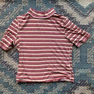 70s stripped tee with little turtle neck